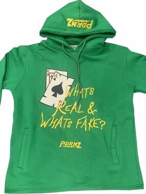 PDRMZ what’s real and what’s fake green hoodie size Large